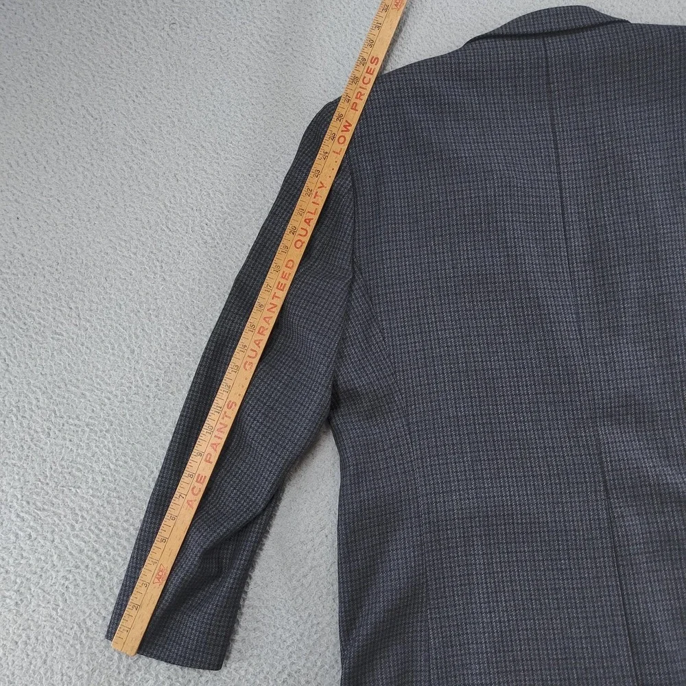 Chaps Blazer Mens 48L Gray Check Lambswool Tweed Sport Coat Jacket Big Tall